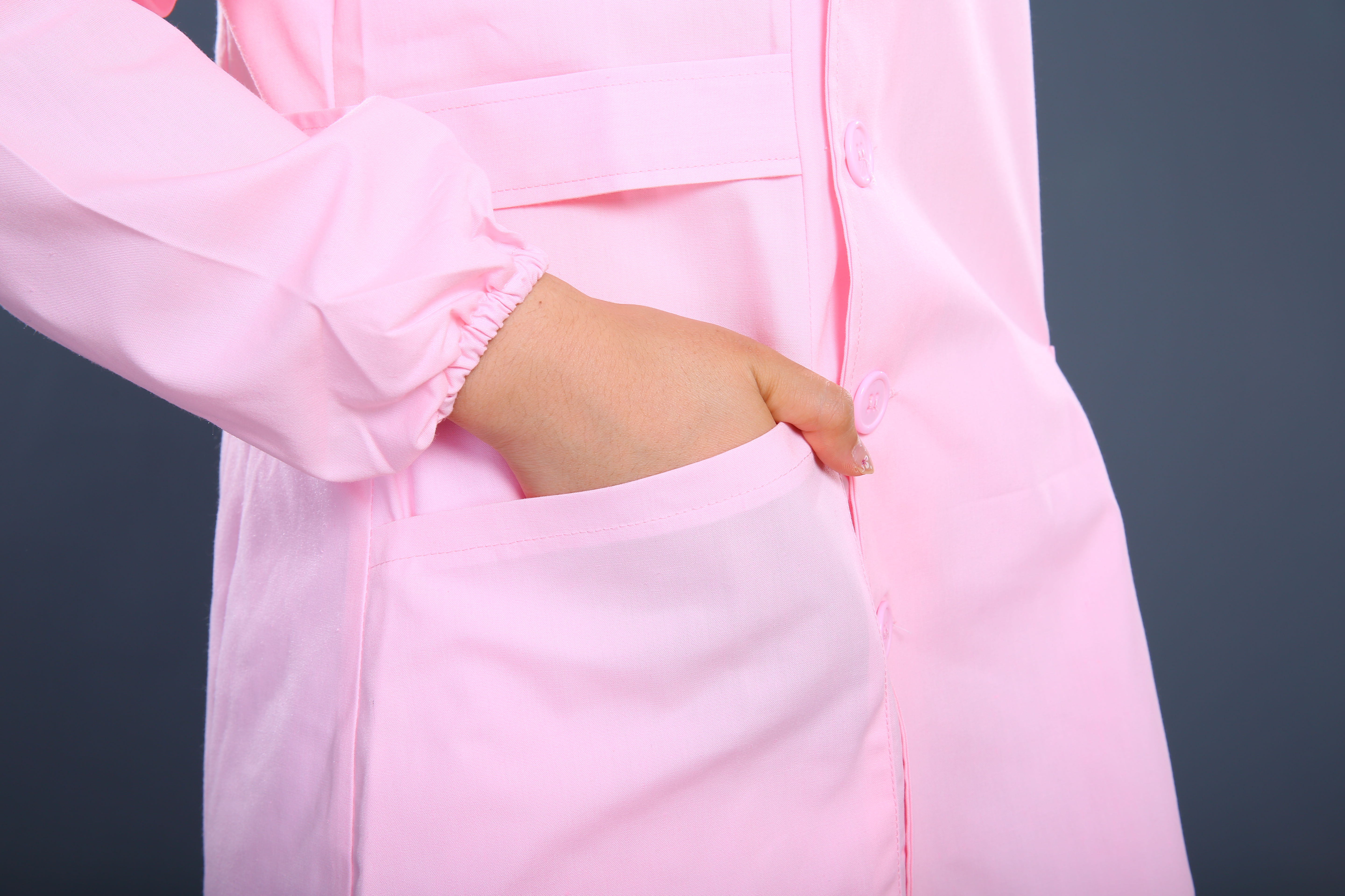 粉色長款護士制服